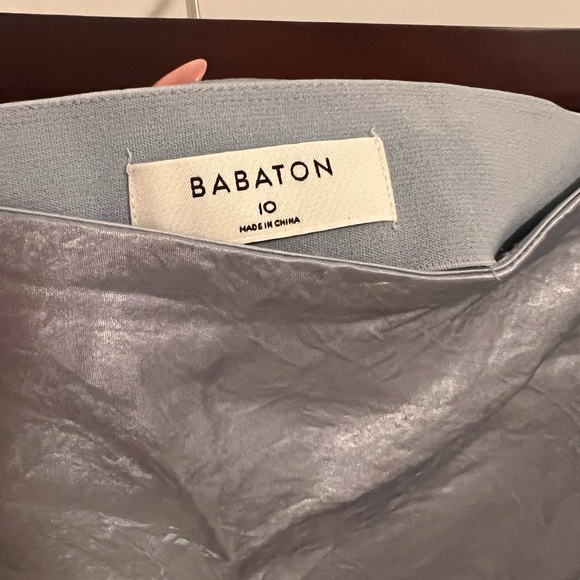Babaton Mini Slip Skirt In Light Blue Pink Size 10 - Picture 3 of 5